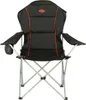 A black and red camping chair with a cup holder on the side. Náhled obrázku produktu