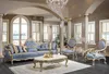Casa Padrino Luxus Barock Wohnzimmer Set Hellblau / Weiß / Produktbild-Vorschau 1