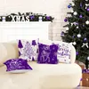 sada 4 povlaků na vánoční polštáře Miaikoe 55x55 cm lila Náhled obrázku produktu 2