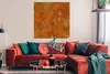 MuchoWow® Poster Marmor - Gold - Orange 100x100 cm - Produktbild-Vorschau 2