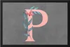 Buchstaben- P  mit Buchstabe Alphabet Monogramm Blumenmotiv Produktbild-Vorschau 1