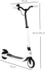 A white and black electric scooter with dimensions indicated by measurement lines and text. Náhled obrázku produktu