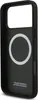 The back of a black iPhone case with a white circular MagSafe ring and text at the bottom. Náhľad obrázku produktu