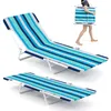 COSTWAY set di 2 lettini da spiaggia pieghevoli, lettino Anteprima dell’immagine prodotto 1