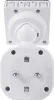 The back view of a white digital timer plug with a UK plug type. Náhľad obrázku produktu
