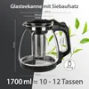 T24 Szklany dzbanek do herbaty 1700 ml z sitkiem ze stali Podgląd zdjęcia produktu 6