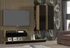 A modern living room setup featuring a wall-mounted TV and media console. Produktbild-Vorschau