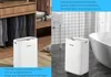A split image showing a dehumidifier in a closet and a bathroom. Anteprima dell’immagine prodotto