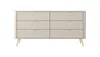 Komoda AVENTO 163,2 x 81,2 x 38 cm – beżowa, ryflowane Podgląd zdjęcia produktu 3
