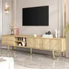 Armoire TV Sweiko 160 cm avec pieds dorés, deux tiroirs et Voir les images du produit 4