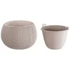 Blumentopf mocca taupe Strickmuster Pflanztopf Pflanzkübel Produktbild-Vorschau 1