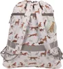 The back view of a child's backpack with a leopard print. Náhled obrázku produktu