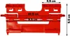 A red plastic connector for toolboxes is shown with dimensions indicated by text and lines. Anteprima dell’immagine prodotto