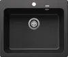 A top-down view of a black kitchen sink. Anteprima dell’immagine prodotto