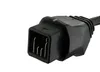 A close-up of a black electrical connector with metal pins. Produktbild-Vorschau