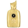 A gold-colored perfume bottle with a decorative cap and branding. Anteprima dell’immagine prodotto