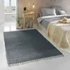 A bedroom scene with a rug in the foreground and a bed in the background. Produktbild-Vorschau