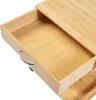An open drawer of a wooden roll cart. Podgląd zdjęcia produktu