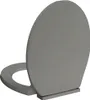 vidaXL Toilettensitz mit Absenkautomatik Grau Oval Produktbild-Vorschau 2