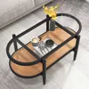 Tavolino COSTWAY, tavolino con piano in vetro e ripiano in Anteprima dell’immagine prodotto 8