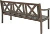 A dark brown wooden garden bench shown from the back. Produktbild-Vorschau