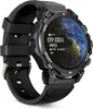A close-up, angled view of a black smartwatch with a colorful display showing the Earth. Náhled obrázku produktu