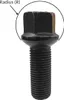 20x Radschraube M14x1,5 Kugelbund R14 schwarz 27 mm | Náhľad obrázku produktu 3