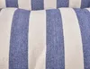 A close-up view of a blue and white striped fabric. Produktbild-Vorschau