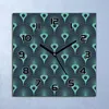 Wanduhr Echt-Glas-Küchenuhr Neon blau floral Quarz Lautlos Produktbild-Vorschau 1
