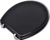 vidaXL Siège de toilette MDF Couvercle Design simple Noir Voir les images du produit 12