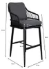 5-teiliges Gartenbar-Set | 4 Isabel Barhocker Schwarz |  Produktbild-Vorschau 3