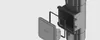A 3D rendering of a drain cleaner component, showing its disassembled parts. Podgląd zdjęcia produktu