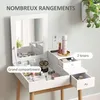 HOMCOM Coiffeuse avec miroir table de maquillage style Voir les images du produit 4