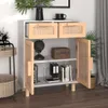 vidaXL Sideboard Weiß 60x30x75 cm Massivholz Kiefer und Produktbild-Vorschau 4