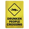 Blechschild Drunken People Crossing - Metallschild - Produktbild-Vorschau 1
