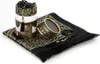 Tappeto da preghiera nero e oro con scatola regalo e catena Anteprima dell’immagine prodotto 2