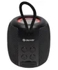 A black portable Bluetooth speaker with a fabric texture and a red accent ring around the top. It has control buttons and ports on the front. Produktbild-Vorschau