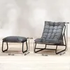 Outsunny Loungesessel Outdoor Balkonsessel mit Hocker 13 cm Produktbild-Vorschau 3