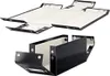Two views of a black and white storage box, one unfolded and one assembled. Produktbild-Vorschau
