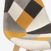 Patchwork chaise en bois et tissu pour cuisine bar Voir les images du produit 4