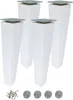 Möbelfuß Buche 20 cm weiß lackiert – Set 4x mit Montageset Produktbild-Vorschau 1