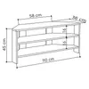 A diagram showing the dimensions of a corner TV stand. Podgląd zdjęcia produktu