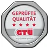 A seal of approval with text and stars. Produktbild-Vorschau