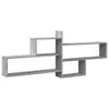 A gray wooden wall shelf with multiple compartments against a white background. Náhľad obrázku produktu