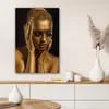 MuchoWow® - Leinwandbilder - Gold - Frau - Schwarz und Produktbild-Vorschau 6