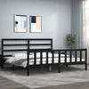 vidaXL Massivholzbett mit Kopfteil Schwarz 200x200 cm -  Produktbild-Vorschau 2