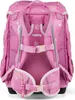 The back view of a pink children's backpack with stars. Produktbild-Vorschau