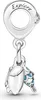 A silver charm with blue accents, featuring the word "Explore" engraved on the top. Anteprima dell’immagine prodotto