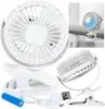 Stolný ventilátor s LED klipom biely osvetlený usb Náhľad obrázku produktu 1