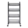 A black four-tier rolling cart is shown against a white background. Anteprima dell’immagine prodotto